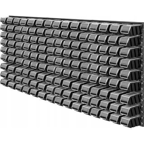 KADAX Werkstattwandregal, Wandplatten, 174 x 78 cm, Schwarz, 135 tlg. (1/5)