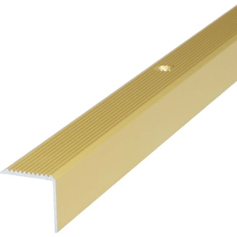 Treppenkantenprofil mit Befestigungsmaterial - 100cm x 20mm x 20mm Gold