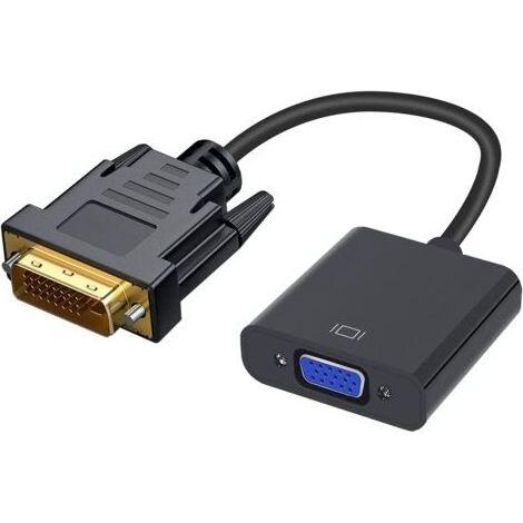 Adaptateur DVI vers VGA, 1080 p Active DVI-D vers VGA Adaptateur convertisseur 24 + 1 mâle vers Femelle prenant en Charge 60 Hz et 3D pour systèmes de DVI pour connecter Les écrans VGA (1/5)