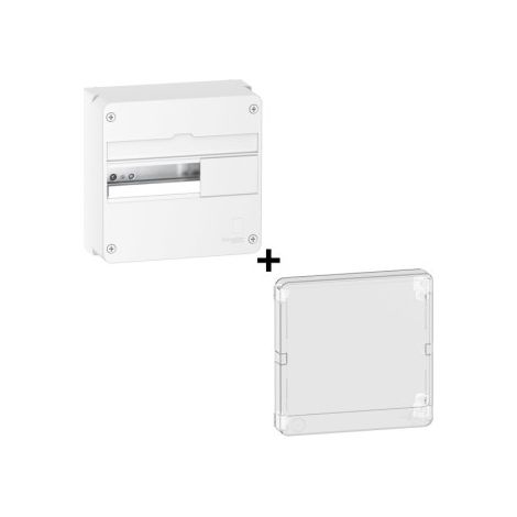 Schneider - Resi9 - Coffret 1 Rangu00e9e de 13 Modules + Porte Transparente - Ru00e9f. : R9H13401+R9H13425 (1/4)