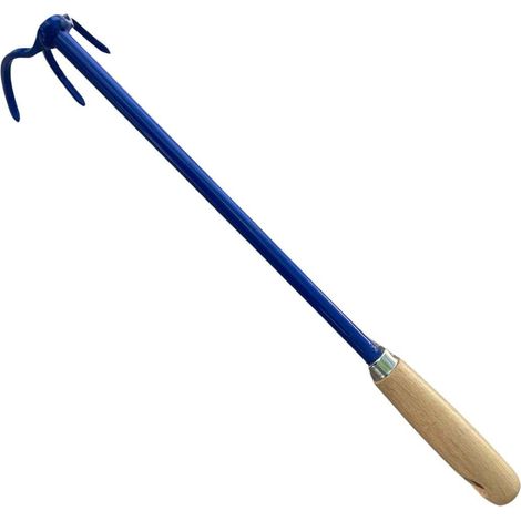 Petite griffe 3 dents  avec manche allongé en acier trempé, indéformable idéal pour jardinières et potagers en hauteur. Fabrication Française (1/4)