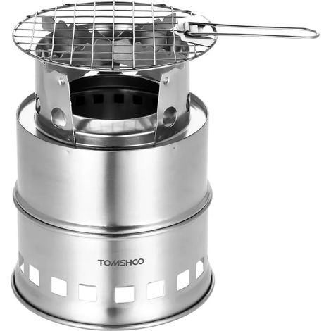 Réchaud à bois portable pliable et coupe-vent, compact, en acier inoxydable, pour le camping et les loisirs de plein air. Idéal pour les barbecues et les touristes. Réchaud de cuisine portable. (1/5)