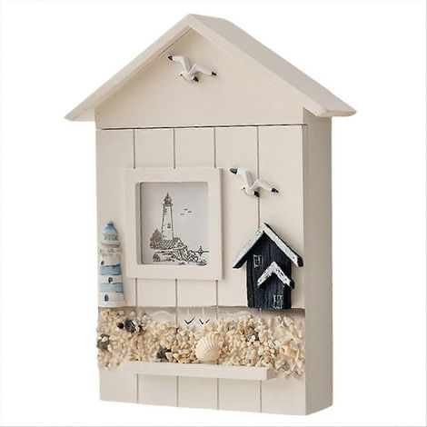 Porte-clés mural, boîte à clés en bois, phare (1/5)