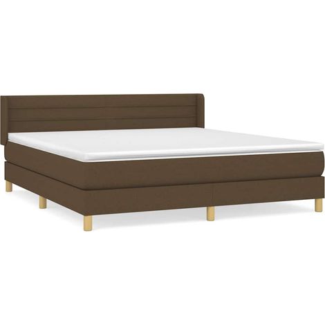 Maison Exclusive - Sommier à lattes de lit avec matelas Marron foncé 160x200 cm (1/5)