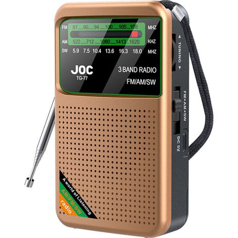 Radio multibanda – Radio portátil – Recargable – 500 mAh – ABS – Dorado (1/5)