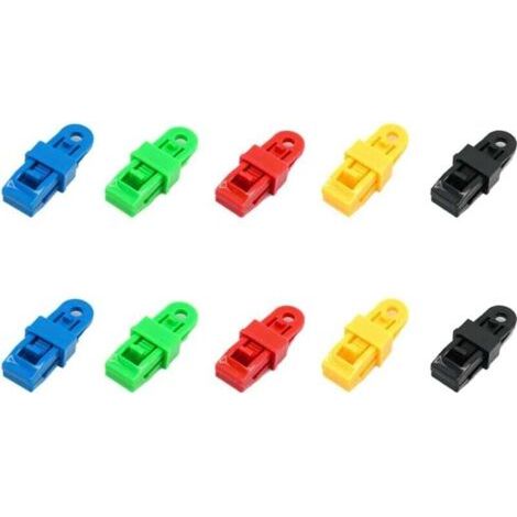 Jeu de 10 Pince pour bache,Clips/Attache /tendeur Elastique de bache,poignée de Verrouillage Robuste et réglable pour bâche et Toile d'ombrage(10pc) (1/4)