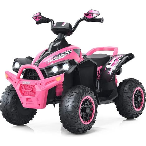 Costway – Voiture électrique pour enfants 12V – Démarrage lent – Vitesse 3-4 km/h – Charge max 35 kg – Panneau de contrôle avec musique et lumières LED (1/5)