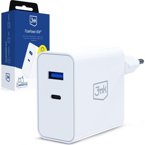 3mk FlowPower 45W 1A1C PD3.0 QC4+ Weiß