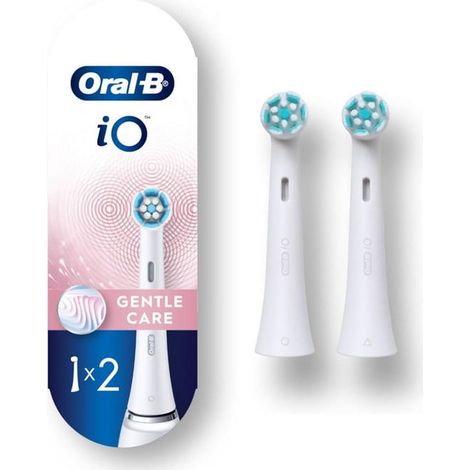 Oral-B Testine di Ricambio iO Series Gentle Care Bianche, Testine Rotonde Originali, per Gengive Sensibili, 2 Testine (1/2)