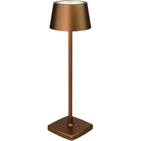 Lampe de table sans fil ZOLGINAH, 5200 mAh, rechargeable, à intensité variable, étanche IP54, pour extérieur (restaurant, buffet, bar, café), marron. (1/5)