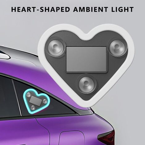1 specification: Ice blue light Color: As shown in the picture Material: ABS Car solar-powered triangular window heart shape. (1/4)