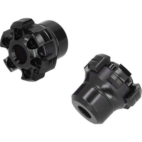 2 Rad- und Gabelschützer, CNC-gefrästes Aluminium, universell für Motorräder, schwarz (1/5)