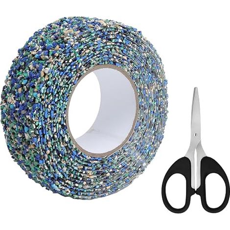Bande antidérapante en caoutchouc 50mmx5m, autocollante avec petits ciseaux, bande adhésive antidérapante pour escaliers cabines de douche piscines réservoirs d'eau et pièces humides (bleu) (1/5)