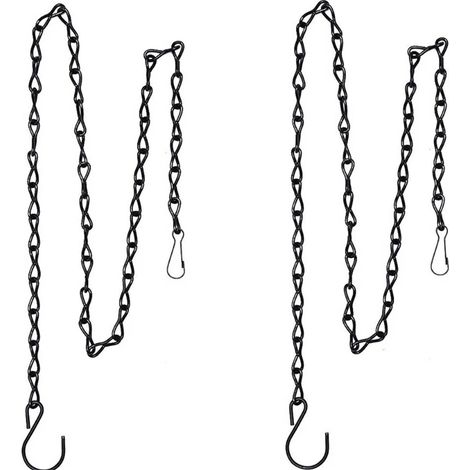 (Y5GA5AC403164-BK-90) 2 chaînes de suspension pour pots de fleurs, paniers, mangeoires à oiseaux, jardinières, lanternes, décorations, suspensions pour plantes (1/4)
