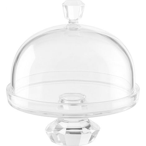 Cloche à Gâteau en Verre Transparent Motif Diamant Plat de Présentation 30 x 30 x 20 cm - PANGIVO (1/2)