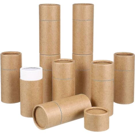 Boîte de rangement cylindrique en carton jaune épais réutilisable pour flacons d'huiles essentielles (lot de 10). (1/5)
