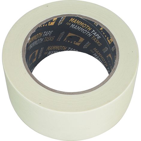 Everbuild Sika Mammoth Value Masking Tape – 50mm x 50m, High-Quality Painter's Masking Tape