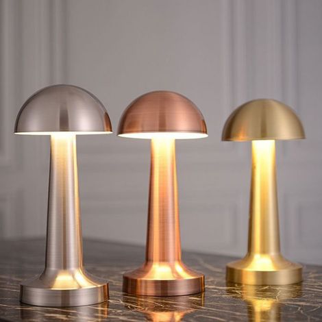 Lampe de table tactile - - Champignon - Tactile - Sans fil rechargeable - 3 niveaux de luminosité (1/3)