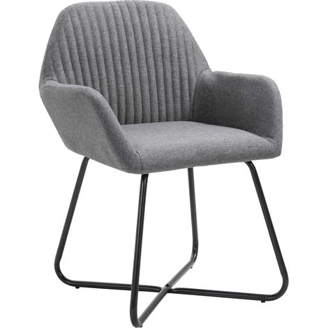 Maison Exclusive - Sillas de comedor 2 unidades tela gris oscuro