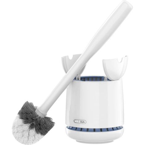 Brosse Toilettes WC, Brosse WC et Support avec Couvercle Automatique, Balayette WC Nettoyage Cuvette, Blanc (1/5)