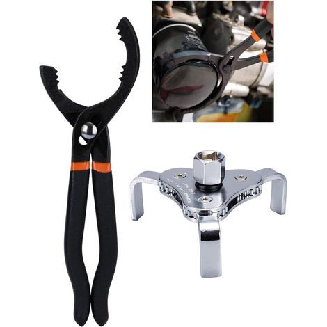 Clé pour filtre à huile, pince pour filtre à huile, pince pour retirer le filtre à huile, convient aux filtres à huile d'un diamètre de 65 mm à 120 mm