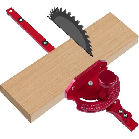 Guide d'onglet universel pour scie sur table (avec trous d'indexation pour angles fixes), guide d'onglet/rapporteur d'angle de haute précision, jauge d'angle en alliage d'aluminium pour rainure en T (1/5)