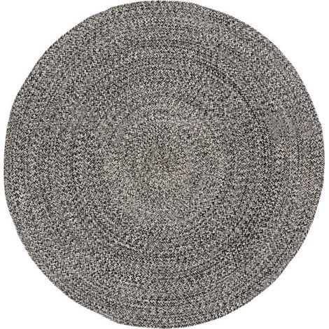 Tapis Déco Tressé "Café" 120cm Noir (1/4)