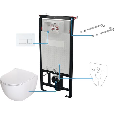 Deante Peonia ZERO NEW Wandtoiletten-Set Weiß (1/5)