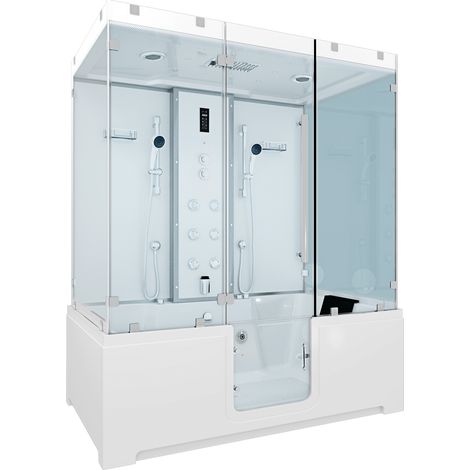 Kombination Badewanne Dusche K88-WS-EH-B-EC-SC-EA Duschtempel 180x100 cm Schlauchreinigung + Scheibenversiegelung (1/5)
