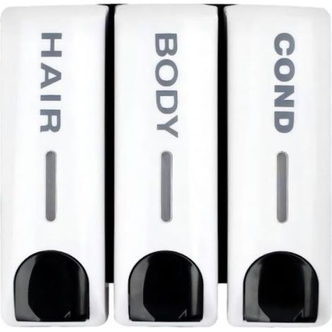 3 Gel de ducha, dispensador de jabón, acondicionador de pared, acondicionador blanco (1/5)