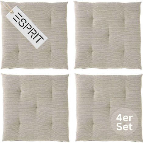 ESPRIT Sitzkissen NEEDLESTRIPE - 4er Set 40x40 cm, Braun