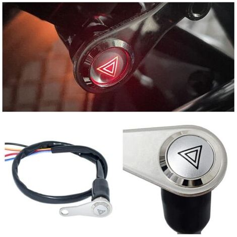 Interrupteur LED rouge pour moto, 12 V universel ON + OFF pour guidon, bouton poussoir pour lampe de travail (1/5)