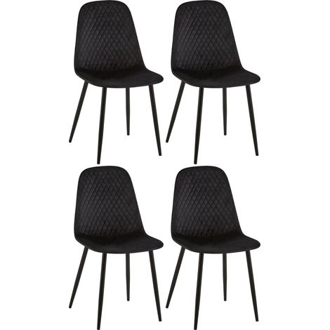 Set di 4 sedie Giverny nero Velluto
