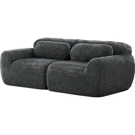 Canapé Cloud Sofa design modulable Plush Gris 204.00 x 104.00 x 73.00 ZIPSOFA (1/5)