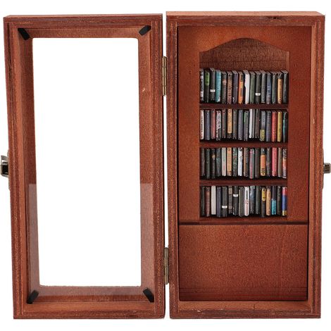 Étagère à livres en bois décorative « Anti-anxiété » avec figurine de livre (1 paquet) pour bureau ou café (1/5)