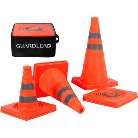Cônes de sécurité de la Circulation Pliables, 4 cônes Pop - up Polyvalents avec Cercles réfléchissants pour Le stationnement Routier, la Pratique de la Conduite (4, 45cm) (1/5)
