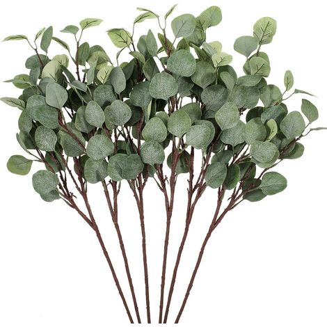 Brindille Eucalyptus Artificielle - 55 cm - Feuillage Gris-Vert Réaliste - Pour Décoration Intérieure Extérieure - 6 Pièces (1/5)