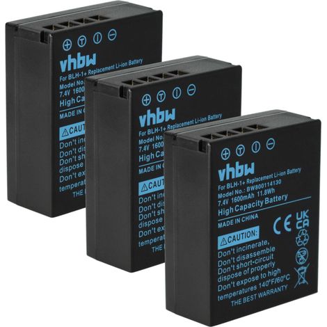 vhbw 3x Akku kompatibel mit Olympus OM-D E-M1X, E-M1 Mark II, HLD-9 Batteriegriff Kamera (1600 mAh, 7,4 V, Li-Ion) (1/5)