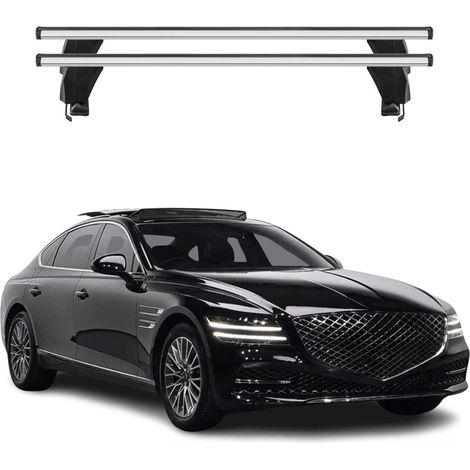 OMAC Dachträger Querträger Alu für Genesis G80 2017-2026 – Abschließbar – T-Nut – City-Crash-getestet – Max. 50 kg Silber (1/5)
