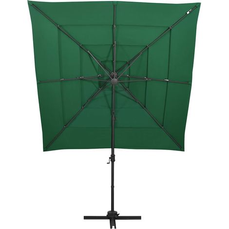 Maison Exclusive - Ombrellone a Sbalzo 4 Livelli Palo Alluminio 250x250 cm Verde (1/5)