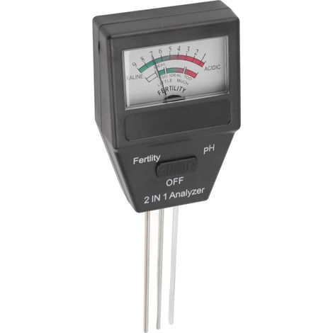 Misuratore di pH per la fertilità del terreno a doppia funzione 2 in 1 con 3 sonde per uso interno ed esterno in casa, giardino, fattoria, 6,5x3,2x18 cm (1/4)