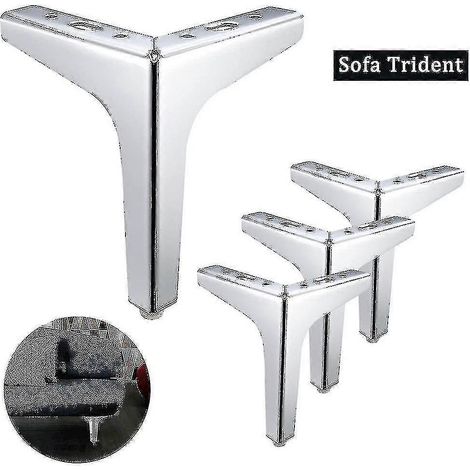 Pieds de canapé, pieds de meubles triangulaires en métal en forme de losange, 10 cm, noirs, 1 pièce. (1/5)