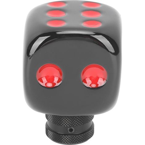 Pommeau de levier de vitesse en résine en forme de dé, compatible avec la plupart des voitures, noir et rouge. (1/5)
