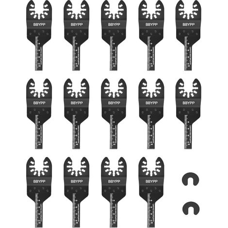 14pcs Lame Scie Oscillante, 10mm Lame Outil Multifonction de Scie Universelle pour Bois Plastique