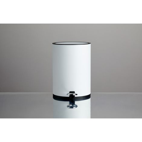 WENKO Kosmetik Treteimer Monza Easy Close Weiß, Mattiert, 3 Liter, Weiß, Stahl weiß, Kunststoff (ABS) weiß, Polypropylen schwarz (1/8)