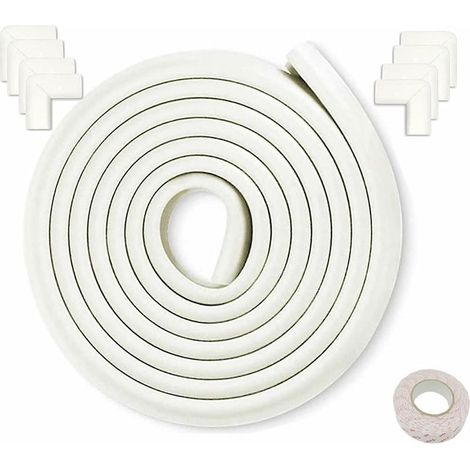 Rollo de 4 m de protectores de espuma amortiguadora para bordes y esquinas de mesas, color blanco, 3512 mm (1/3)