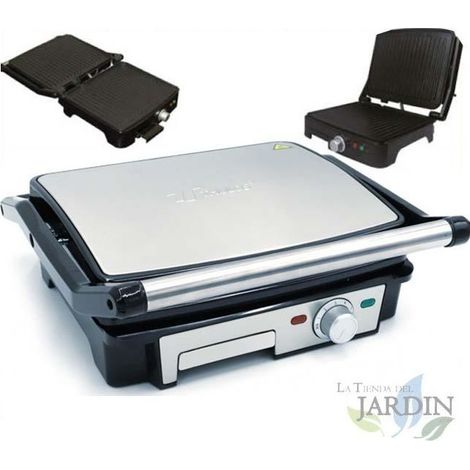 Suinga – Grill électrique 2000W – Ouverture à 180º – Température réglable – Plaques antiadhésives 27x22 cm pour sandwichs et paninis