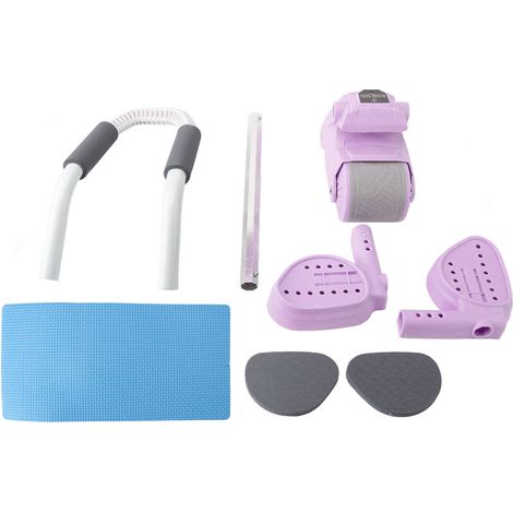 Roulette abdominale à rebond automatique sans fil rechargeable intelligente avec minuterie - Équipement de remise en forme à domicile, couleur violette (1/5)