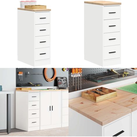 vidaXL Armoire de rangement de garage blanc 30x51x85 cm bois de pin (1/5)