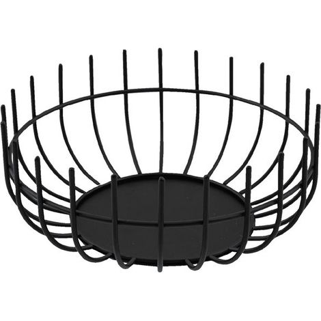 Corbeille en métal 25cm noir - Point Virgule - PV-CHR-3033